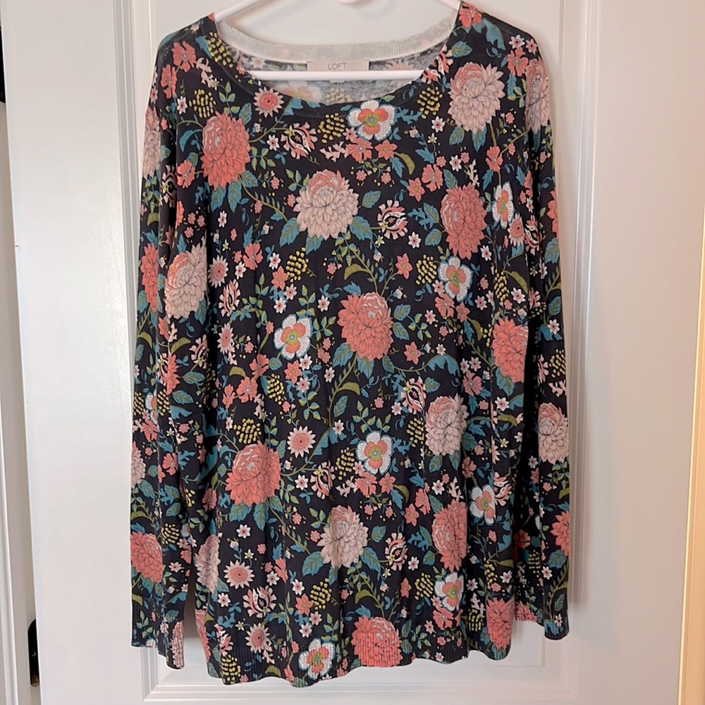 LOFT floral sweater, NWT, size 20/22